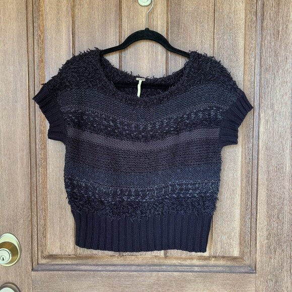 Free People Crop Short Sleeve Sweater - Picture 1 of 5